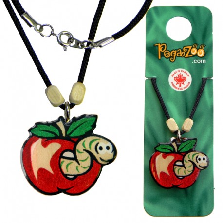 NECKLACE - WORM IN APPLE
